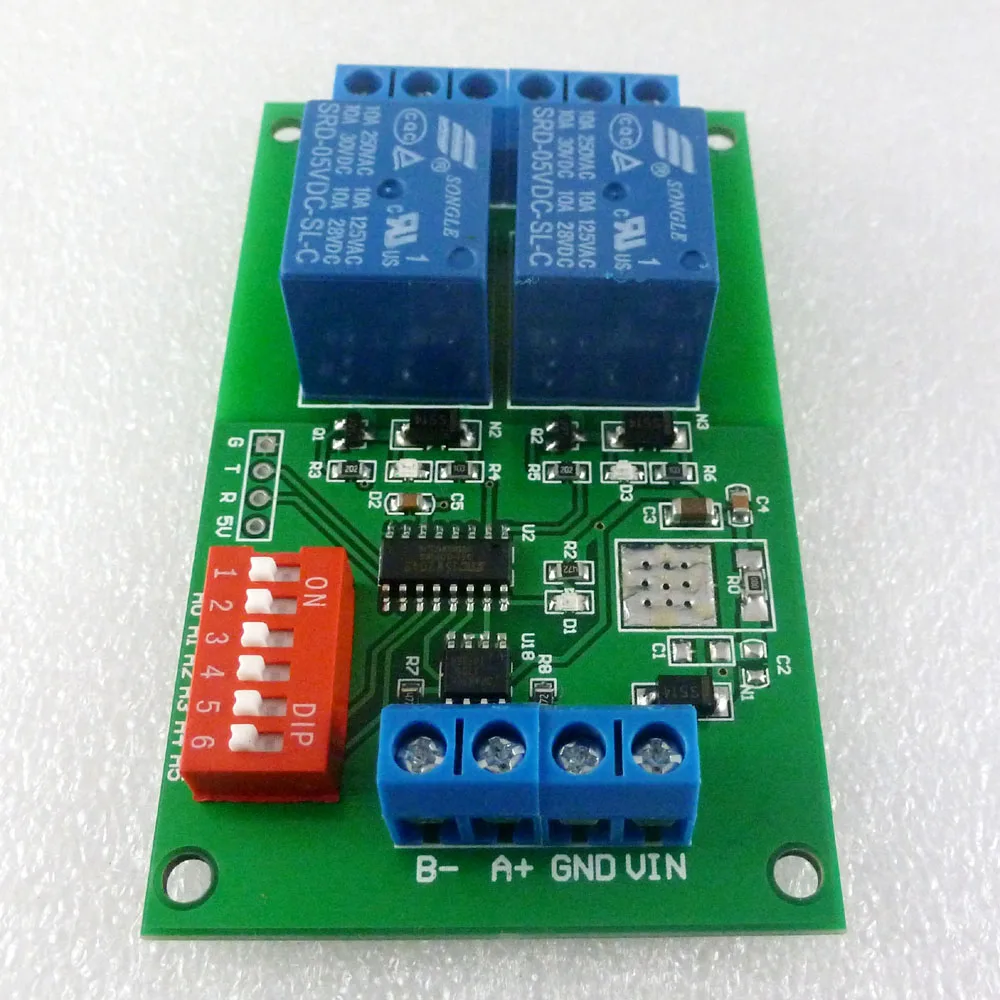 DC 5V/12V/24V 2 канала RS485 реле с протоколом Modbus RTU ptz-камеры блок программируемого