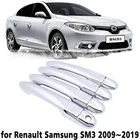 Роскошный хромированный чехол на дверную ручку, защитная накладка для Renault Samsung SM3 L38 2009  2019, автомобильный аксессуар, наклейка 2010 2011 2012