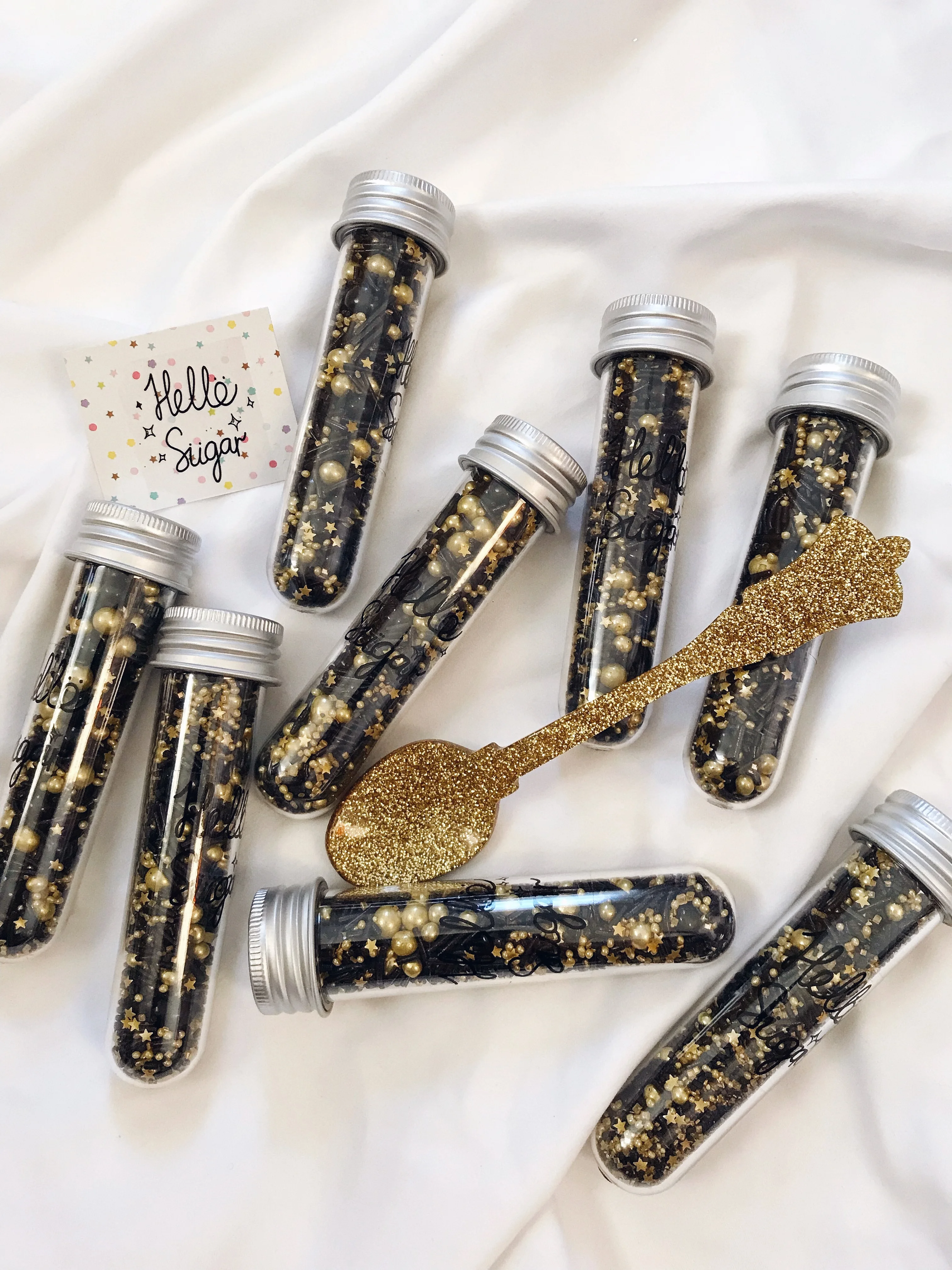 25 г HelloSugar черный золотой роскошный смешанный сахарный бисер с сахарной иглой Инс