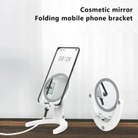 universal desktop mobile phone holder stand for iphone ipad adjustable tablet foldable table cell phone desk stand with mirror