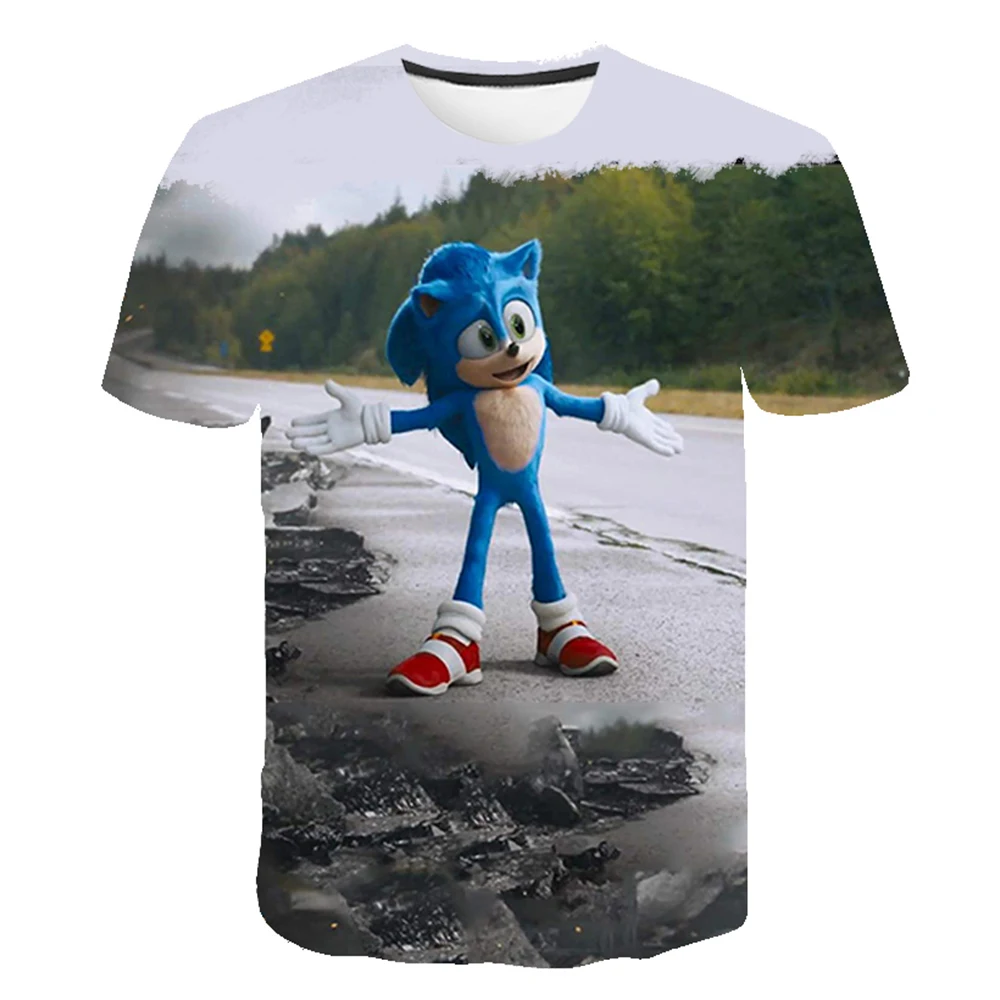 Детские футболки Sonic The Ежик для мальчиков и девочек Забавные с мультяшным