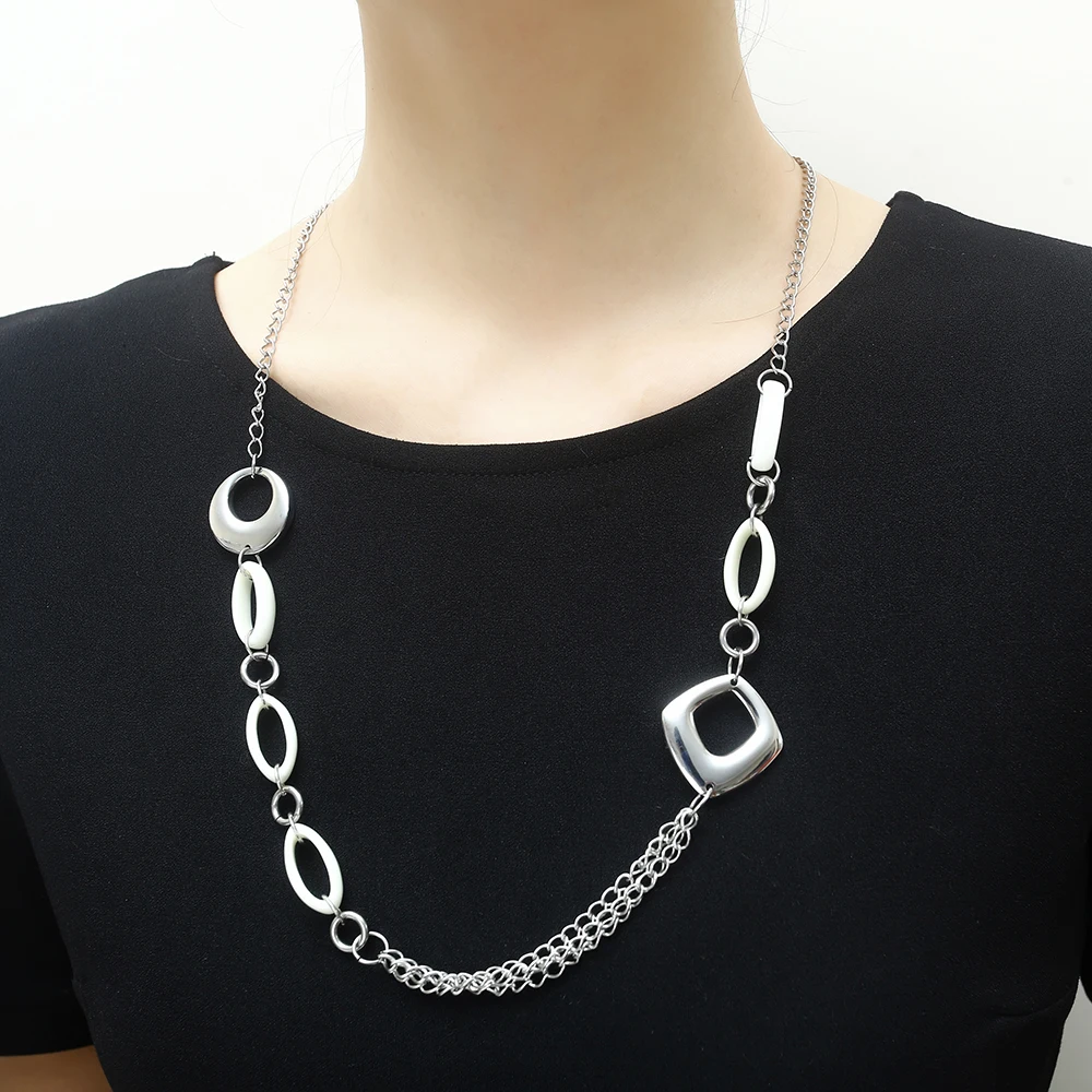 OUFEI stainless steel woman jewelry long necklace for women fashion accessories bohemian choker | Украшения и аксессуары