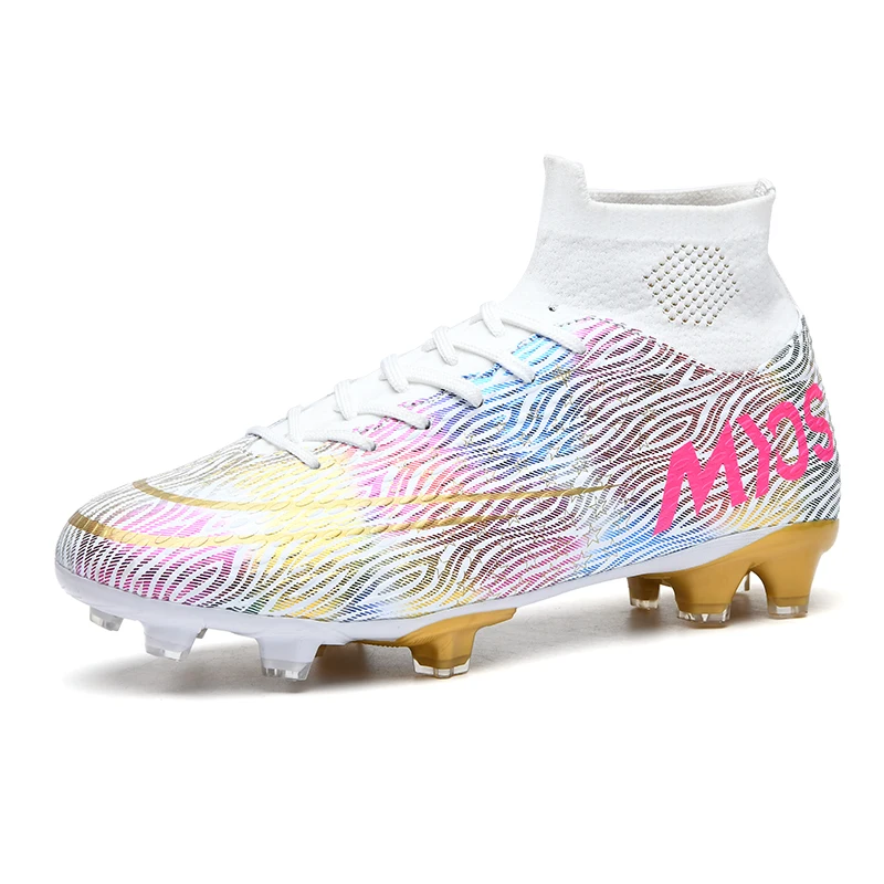 

Soccer Shoes Kids High Ankle Professional Field Football Boots Turf Outdoor Men Lightweight Trainning Sneakers Dropshipping
