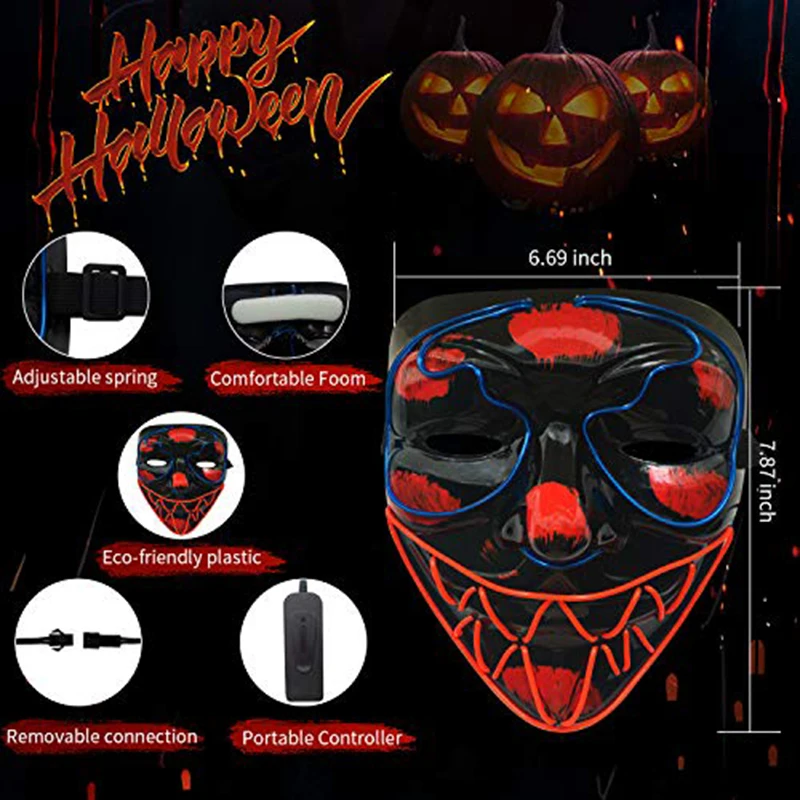 2 шт./упаковка светодиодная маскарадная светодиодный ка для Хэллоуина