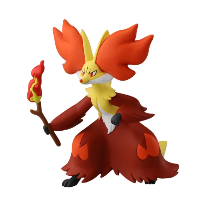TAKARA TOMY Pokemon Cartoons Anime Figure Delphox Braixen Fennekin Pocket Monsters Action Figures Hand-made Model Toys Kids Gift | Игрушки и