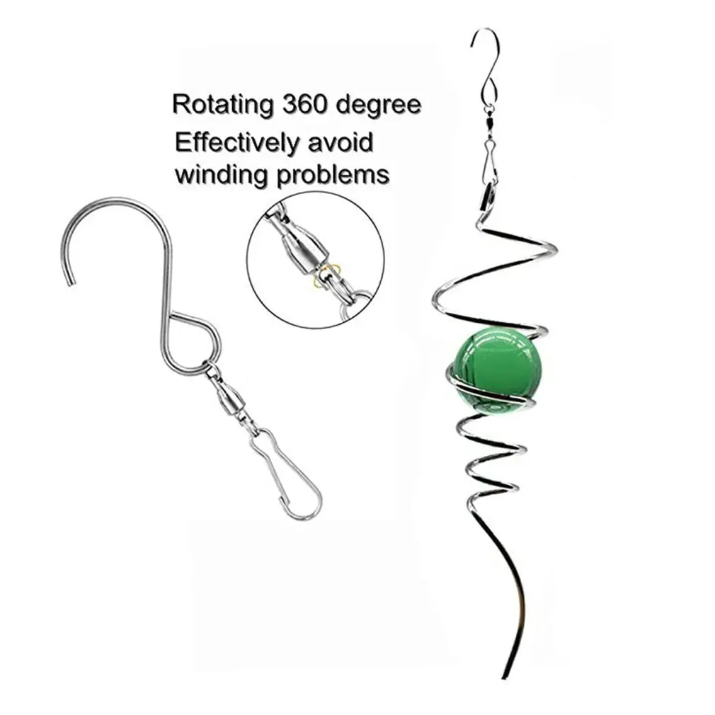 

Indoor And Outdoor Decoration Stainless Steel Glass Ball With Hanging Rotating Hook 11 Inch Crystal Ball Wind Chime Pendant