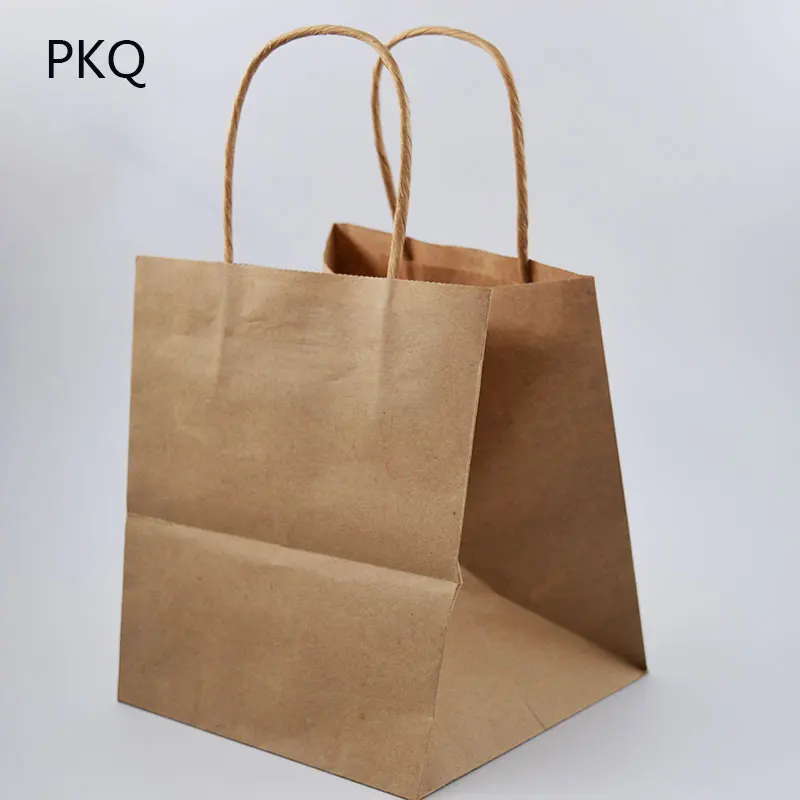 5 шт. 15x15x17 см белый/коричневый пакет из крафт-бумаги для выпечки хлеба/торт