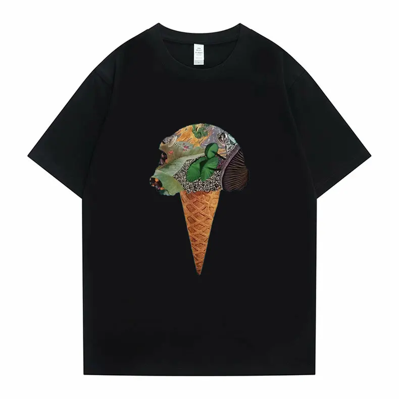 

Harajuku Ice Cream Print T Shirt Men Women Hipster Shirt Hip Hop Streetwear Cotton Oversized T-Shirt
