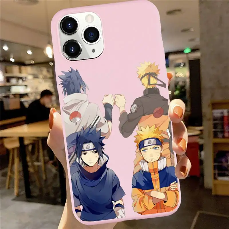 

Naruto Uchiha sasuke kakashi anime akatsuki Phone Case Candy Color for iPhone 6 7 8 11 12 s mini pro X XS XR MAX Plus