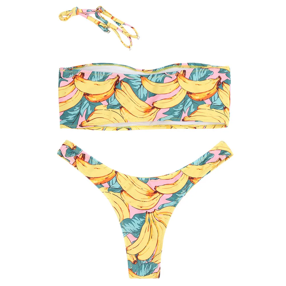 

2021 Sexy Brazilian Bikinis Women Swimwear Swimsuit Push Up Tube Tops Two Piece Bikini Set Beach Bathing Suits Swimming Suit