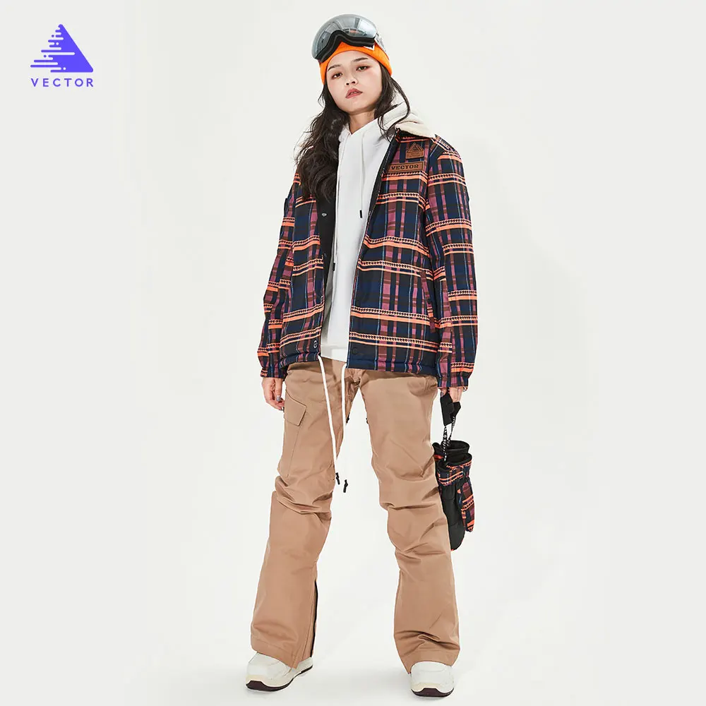 Мужские и женские лыжные штаны VECTOR куртка Двусторонняя зимняя теплая