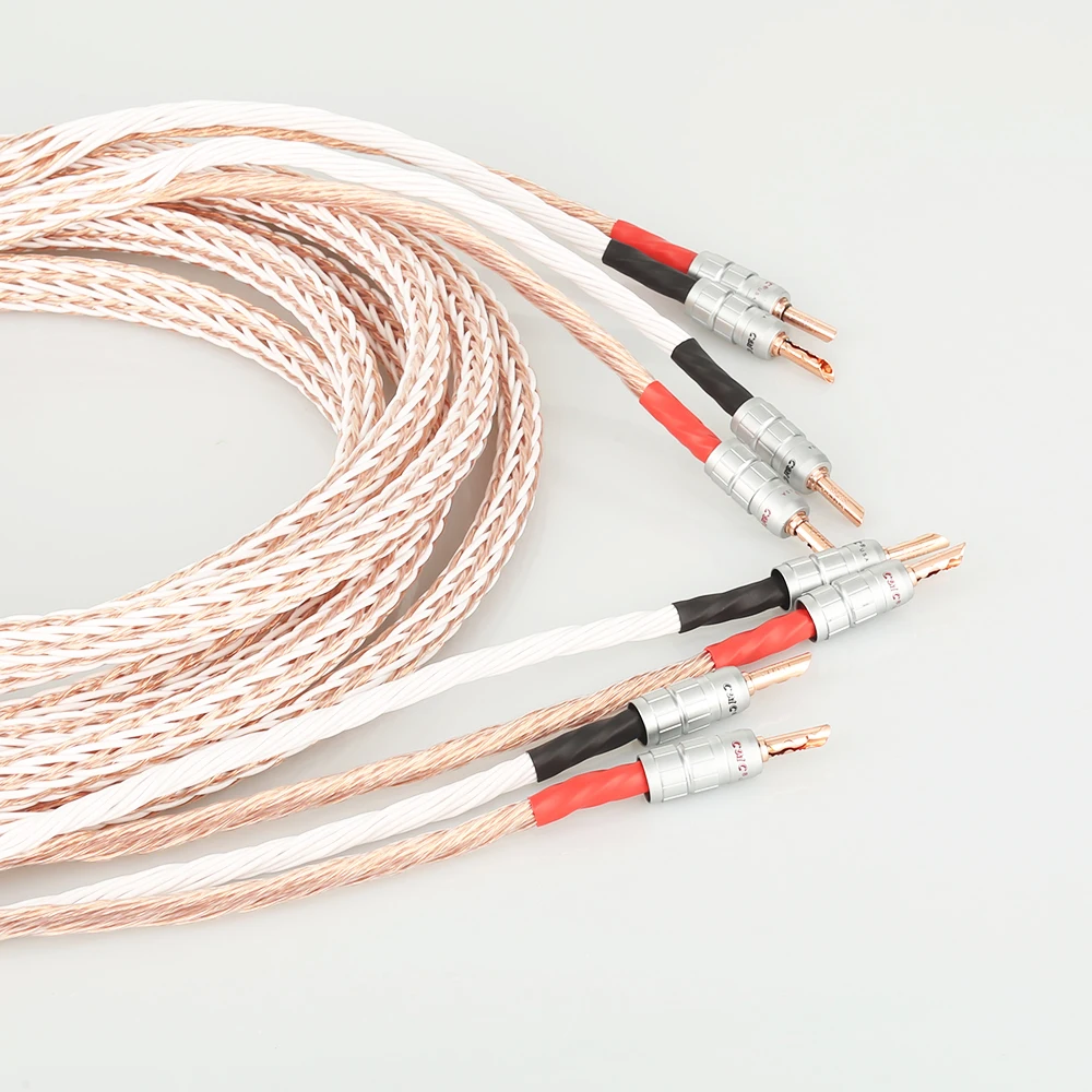 Пара 12TC Hi Fi кабель для колонок высокое качество чистый OCC провод с разъемом BFA