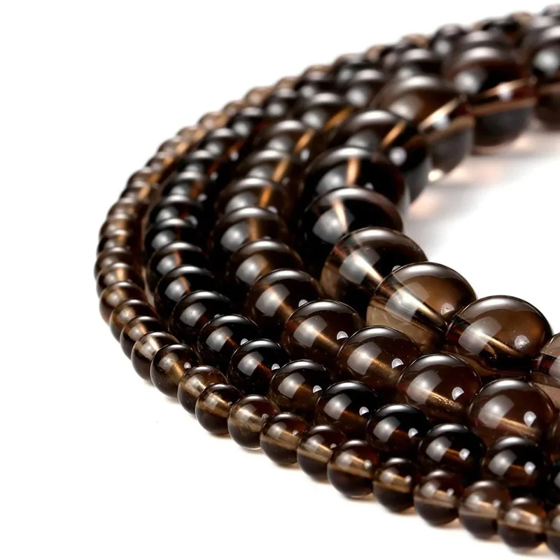Оптовая продажа коричневые кварцевые бусины чайный хрустальный камень круглые