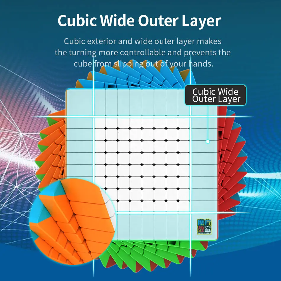 

Meilong 10 Layers Magic Cube Moyu 10x10x10 Cube WCA Speed Cube Professional cubo magico Puzzle Toys For Children Kids Gift Toy