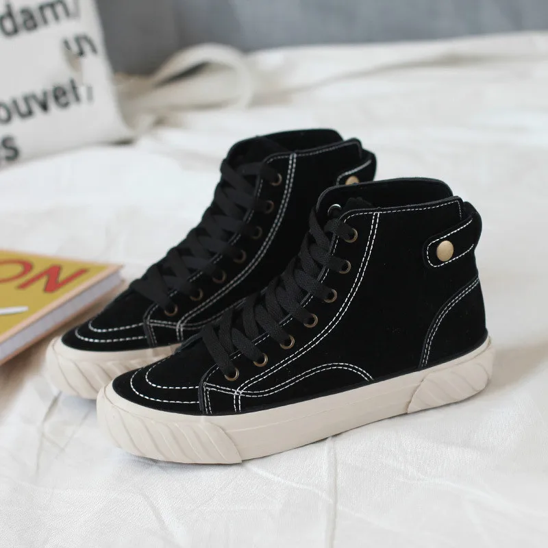 Женские зимние высокие кроссовки 2020 повседневная обувь из хлопка на плоской