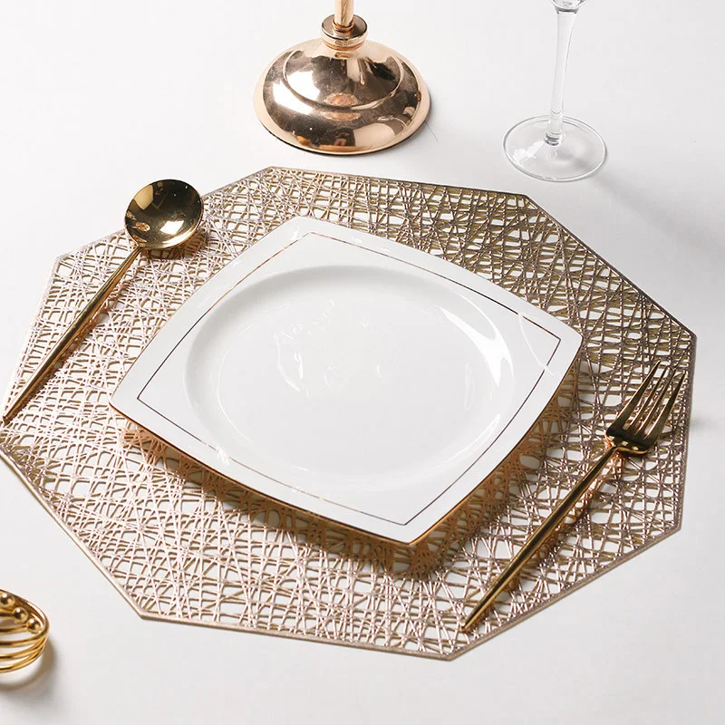 Oneup 2/4/6шт/набор ПВХ подставки в форме восьмиугольника с вырезами, теплоизолирующая подложка для дома, водонепроницаемая и противоскользящая, украшение для обеденного стола.