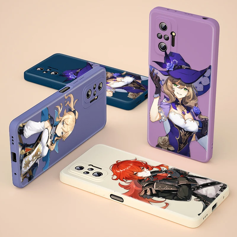 

Genshin Impact Game Liquid Silicone Soft Cover For Xiaomi Redmi Note 10 10T 9 9T 8T 9S 8 7 Pro Max Phone Case