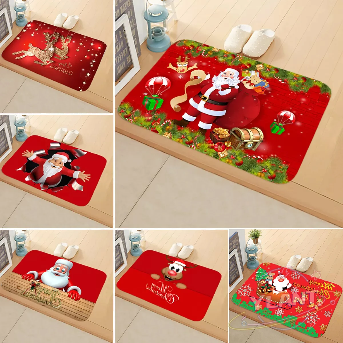 

YLANT Santa Claus Christmas Mat Outdoor Carpet Merry Christmas Decor for Home 2021 Christmas Ornaments Xmas Gift New Year 2022