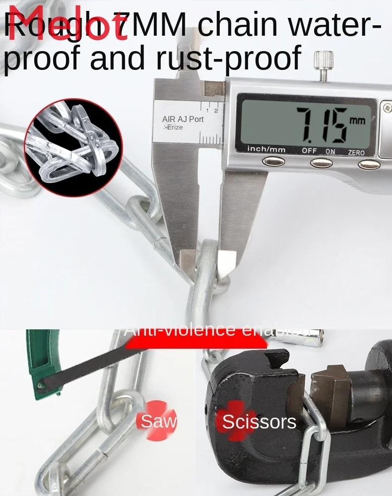 

Chain Lock Bicycle Lock Anti-Theft Portable Mountain Bike Chain Lock Electric Battery Car Lock Motorcycle Bicycle Lock