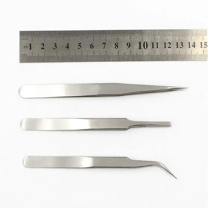 3pcs/set Thicken Stainless Steel medical Tweezers for Laboratory/repair tool etc