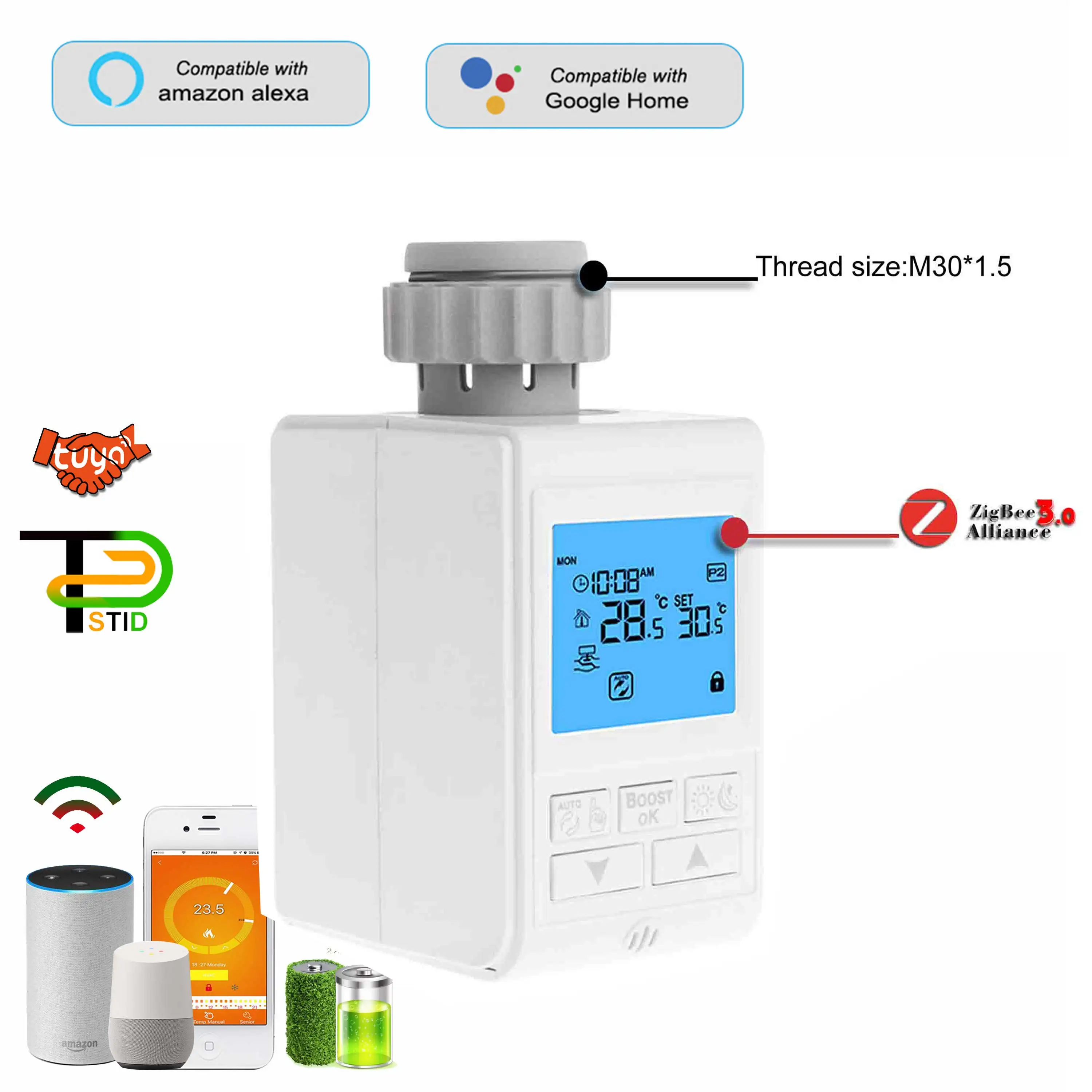 Переключатель TUYA с Wi Fi 3 0 в 4 5 термостат Zigbee для термостатического клапана модуль