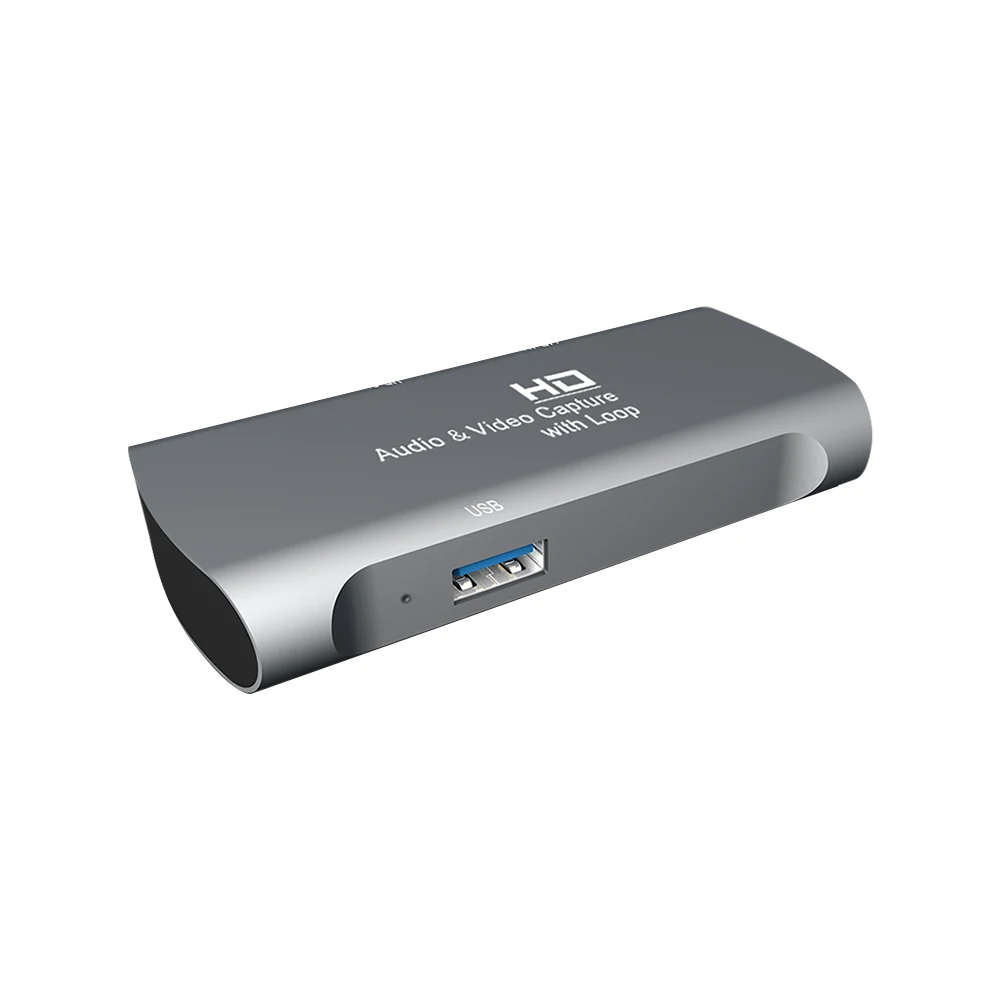 

Захват аудио и видео высокой четкости с 4K входом Full HD 1080P, захват в виде петли для трансляций, онлайн, широкая совместимость, серый