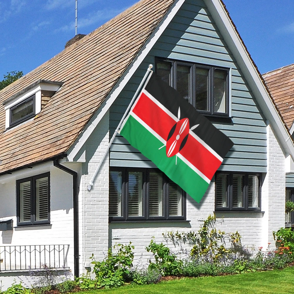 

Flagnshow Kenya Flag 3X5 FT Hanging Republic of Kenya National Flags Polyester with Brass Grommets 3x5 Foot Flag for Decoration