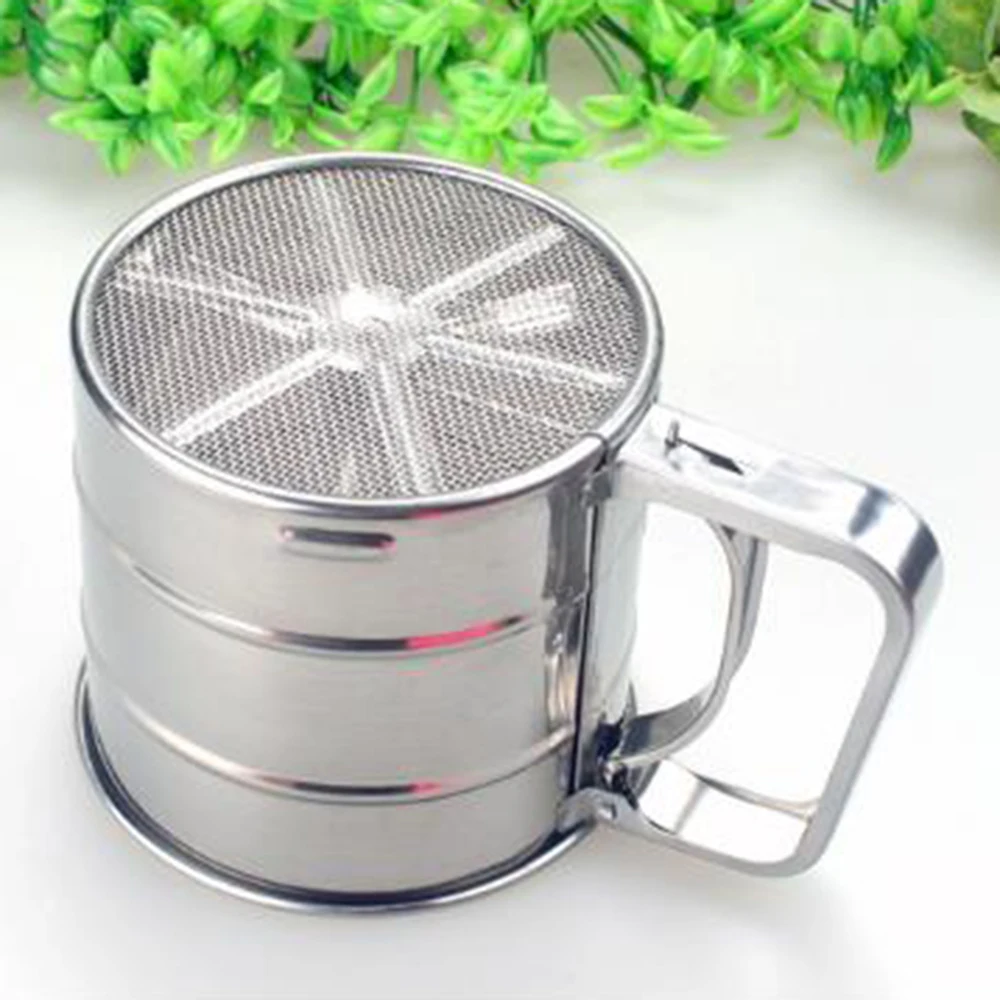 

Stainless Steel Flour Sieve Sifter Large Baking Cup Universal Supplies