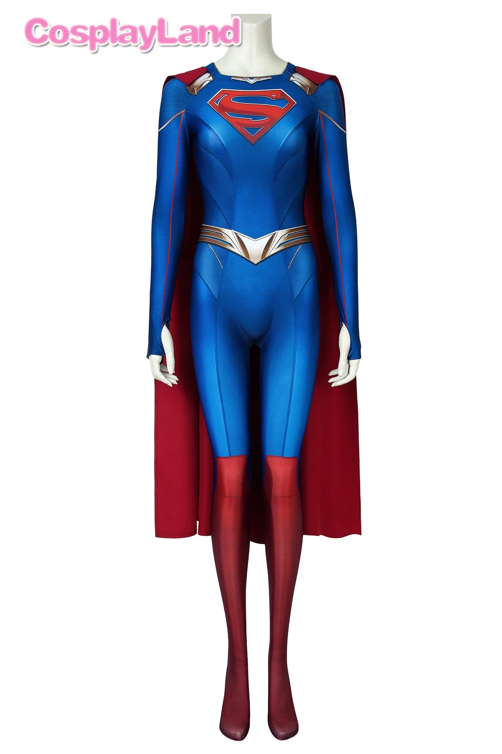 3D Супергерл сезон 5 костюм Kara Zor-El Danvers Косплей Суперженщина комбинезон костюмы на Хэллоуин для Womloak Синий боди