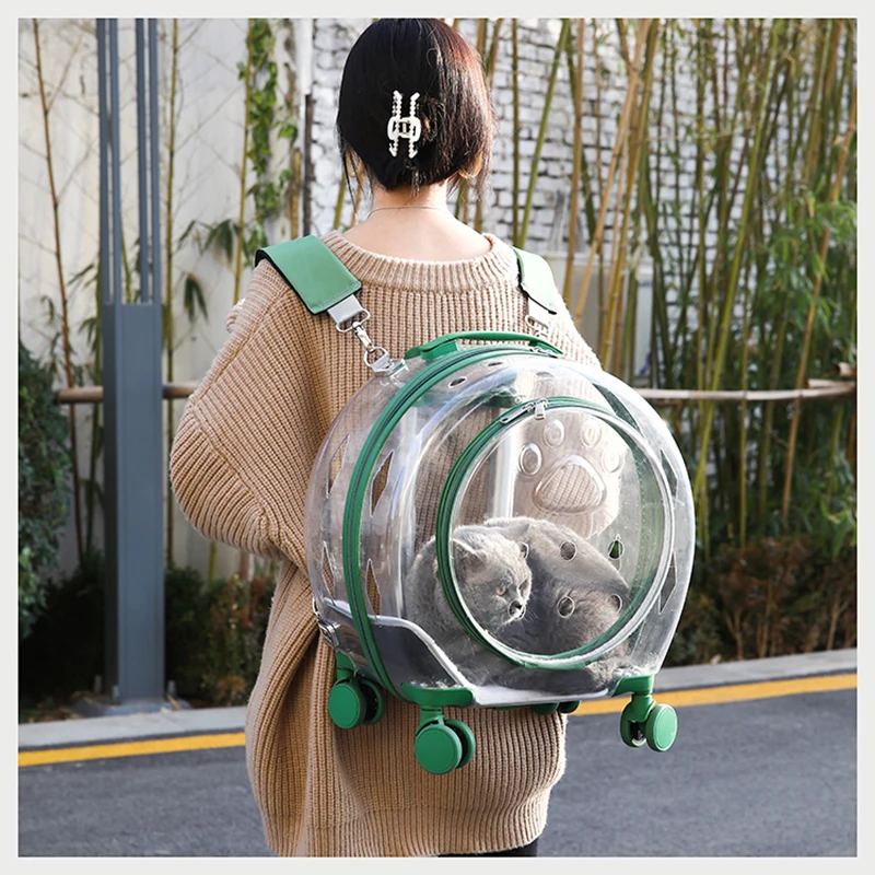 

Dog Stroller Travel Transport Bag Rolling Luggage Cat Backpack Travel Handbag Pet Trolley Outing Portable Carriola Para Perritos