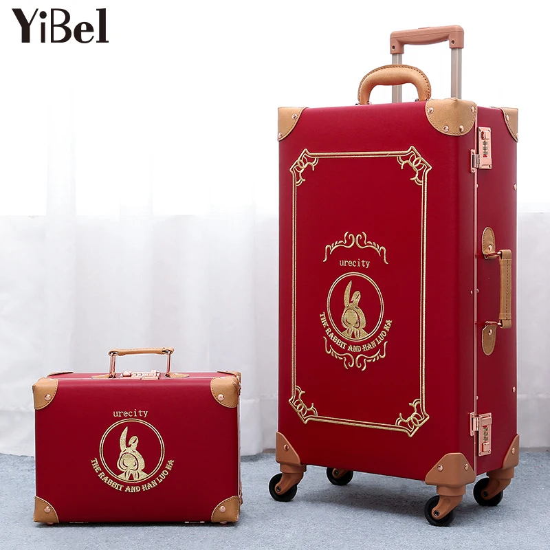 

Handmade Retro Fashion Luggage Set PP Suitcase Travel Trolley Case Men Mute Spinner Wheels Rolling Baggage TSA Lock Carry Ons