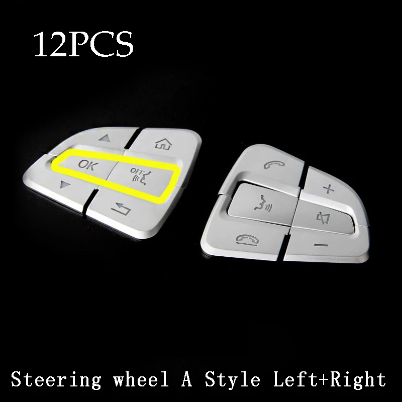 Steering wheel A Рулевое колесо сиденье Кнопка регулировки крышки наклейки для Mercedes Benz A B C E класс W204 W212 GLA X156 CLA C117 GLE W166 ML GL - Название цвета: Steering wheel A