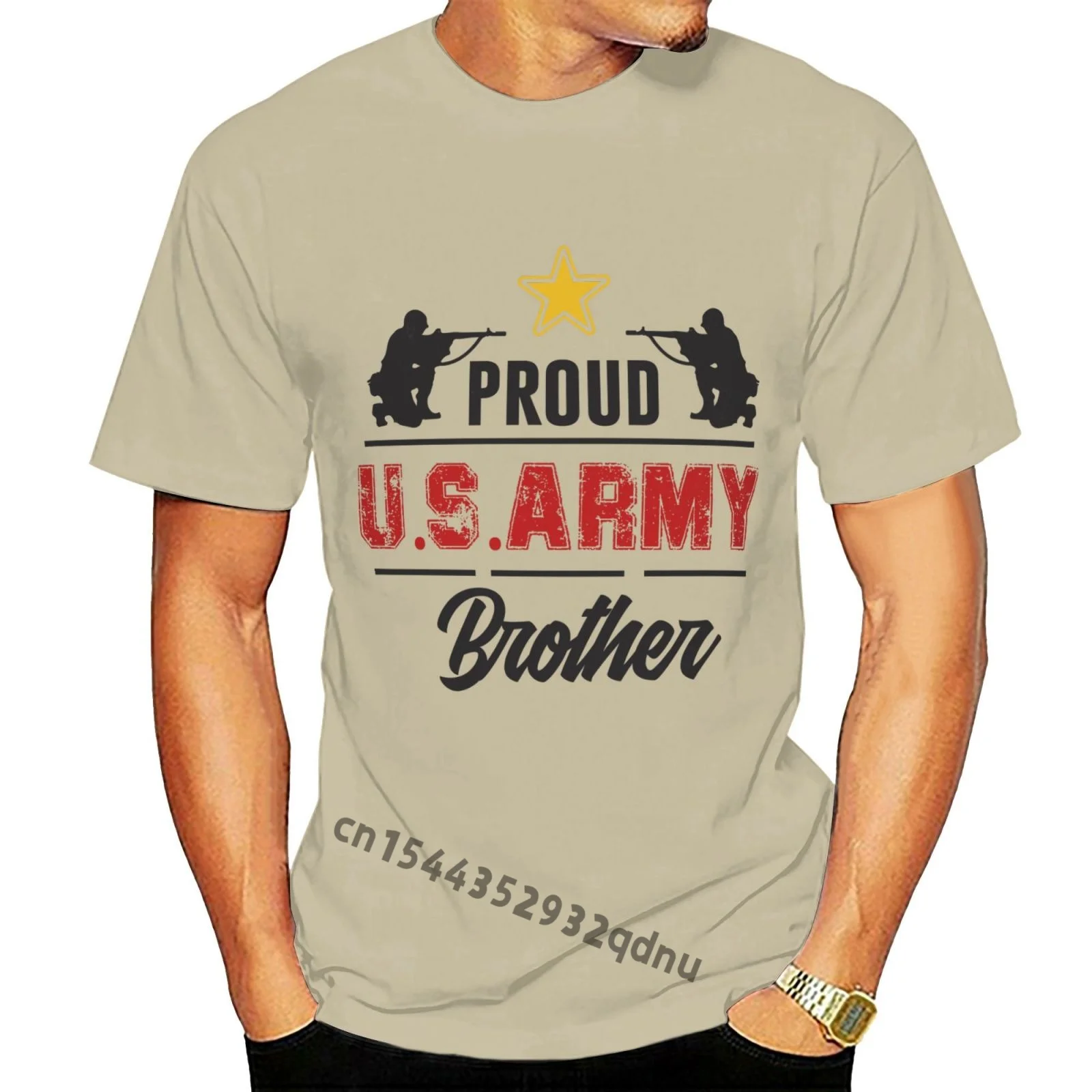 

Proud Us Army Brother With Men grophic T shirt Natural (S-6XL) Maillot Psg