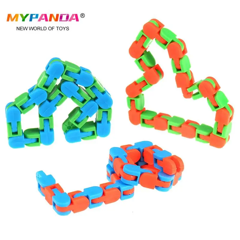 

1pc 28cm Multicolor Wacky Tracks Snap And Click Fidget Toy Kids Autism Snake Puzzles Classic Sensory Toys
