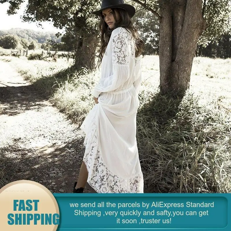 Сексуальное женское купальное платье размера плюс белое хлопковое пляжное