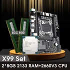 Комплект материнской платы X99 с процессором Xeon E5 2660 V3 LGA2011-3 2 шт. X 8 ГБ = 16 Гб DDR4 память REG ECC RAM