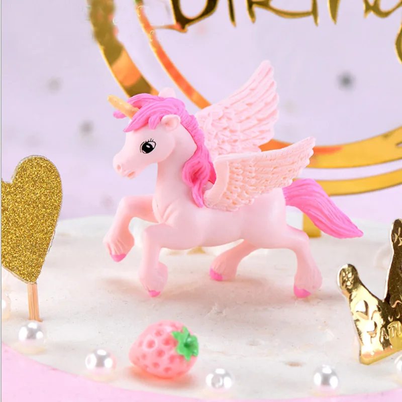 2 шт. статуя единорога лошади эльфа Модель Животного Фигурка домашний орнамент