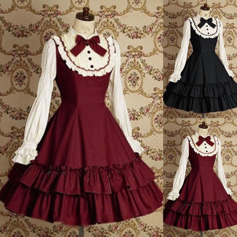 Женское многослойное платье с бантом вечернее средней длины длинными рукавами