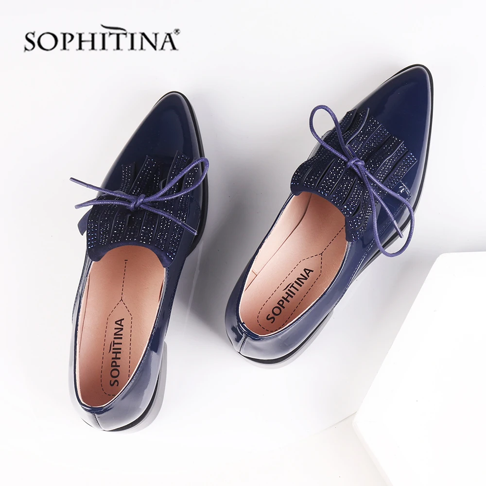 SOPHITINA/Новинка Офисные женские туфли лодочки Модные однотонные на среднем каблуке