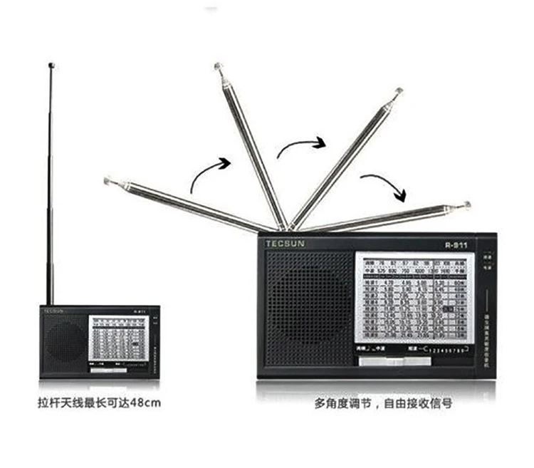 Радиоприемник Tecsun R-911 Worl FM/MW/SW 11 диапазонов многодиапазонный радиоприемник