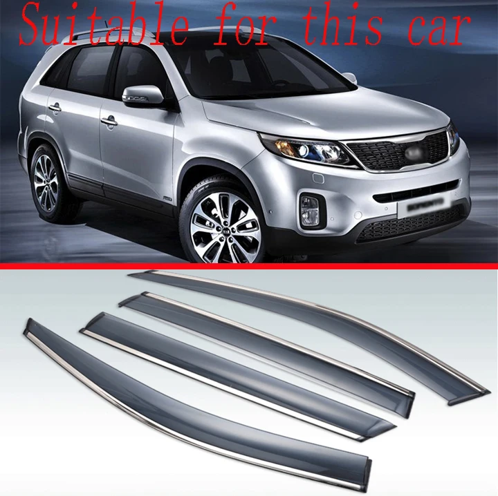 

4 шт., пластиковый Наружный козырек для Kia Sorento 2010 2011 2012 2013 2014