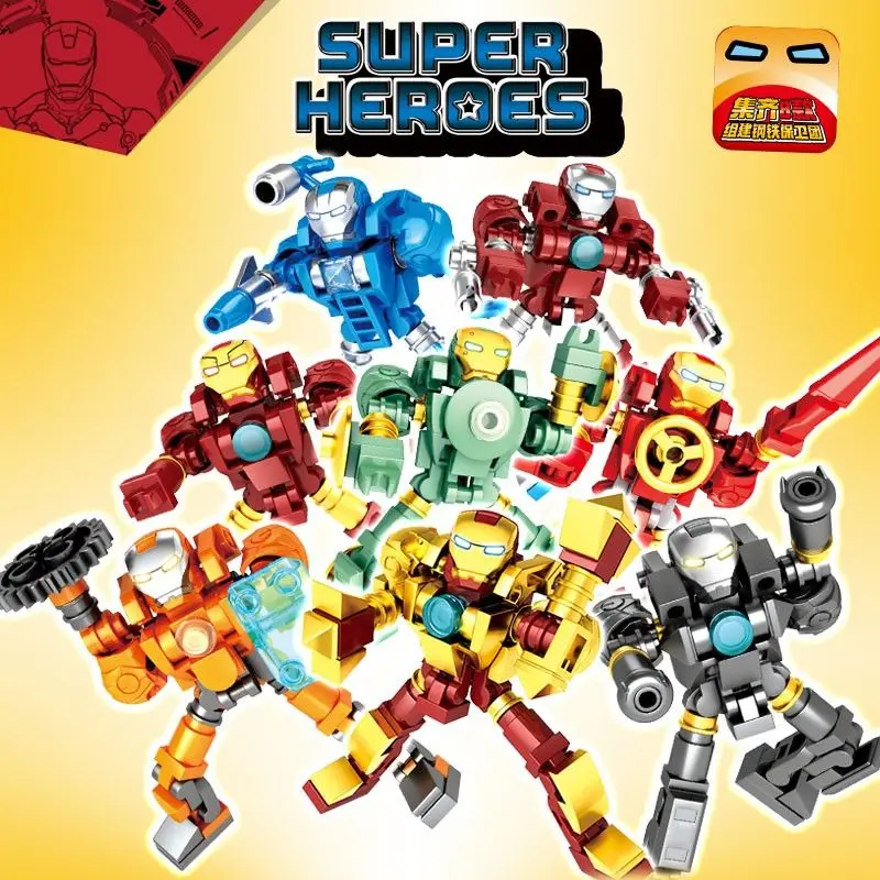 

Disney Children's Educational Toy Iron Man Anti-Hulk Armored Jigsaw Puzzle Assembled Toy Boy Hand-made Doll Decoration