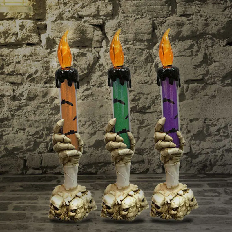 Подсвечник с черепом для Хэллоуина Креативный светодиодный светильник Скелетон