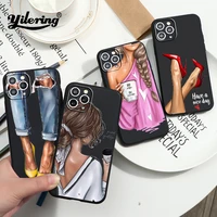 fashion women for iphone 12 13 mini pro max case cover for iphone 11 pro max case se 2020 6s 7 8 plus x xs max xr black soft tpu