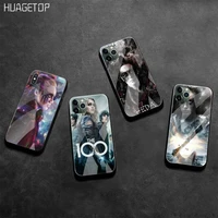 huagetop the 100 clarke lexa phone case tempered glass for iphone 11 pro xr xs max 8 x 7 6s 6 plus se 2020 case
