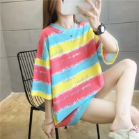 2021summer new couples clothing korean style loose half sleeve online red top clothes ins super a short sleeve t shirt fashion