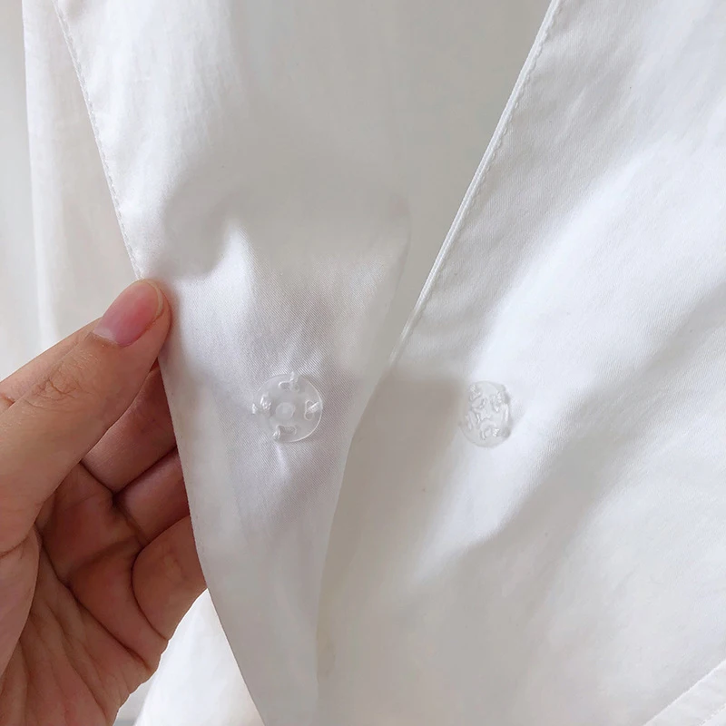 

2020 Boyfriend Style Women White Oversized Puff Sleeve Womens Tops And Blouses Cotton Shirt Blusas Roupa Feminina