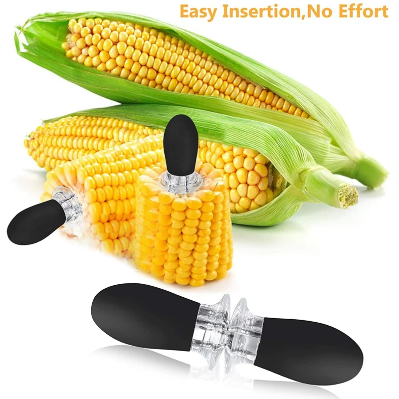

20Pcs/10 Pairs Corn Holders Portable Fruit Holder Barbecue Supplies Stainless Steel Corn on the Cob BBQ Fork Skewers
