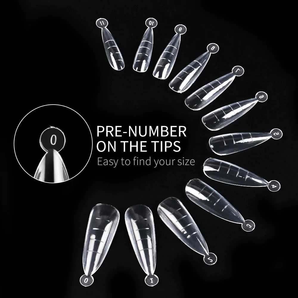 120pcs Almond Nail Dual Form False Tips Easy Extension Poly Gel System UV Acrylic DIY Decoration Manicure Mold Set - купить по