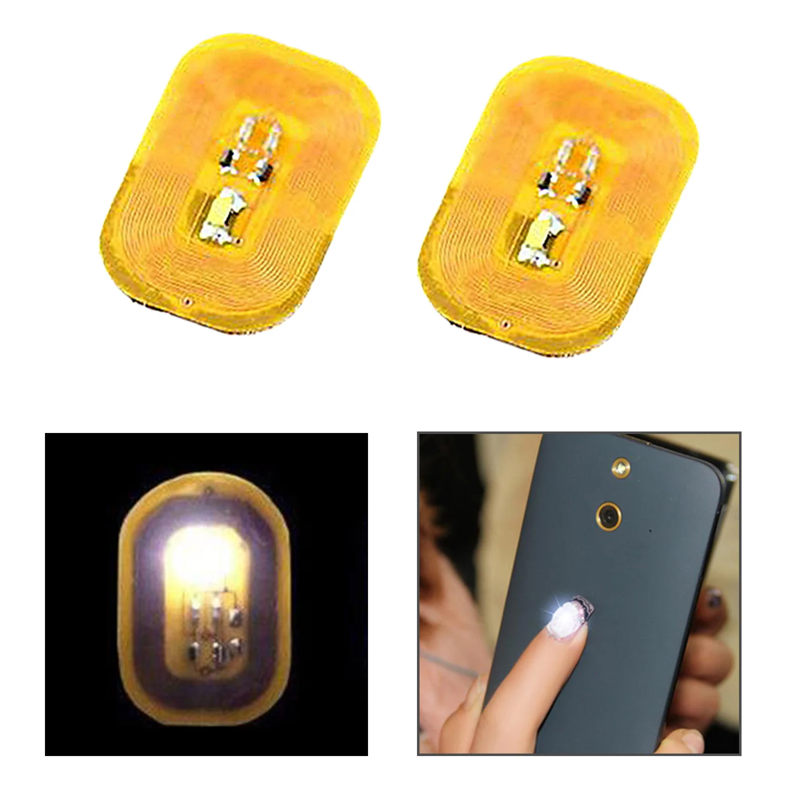 

2 штуки удачи NFC чип ногтей Арт Наклейка лампа проблесковый Декор телефон
